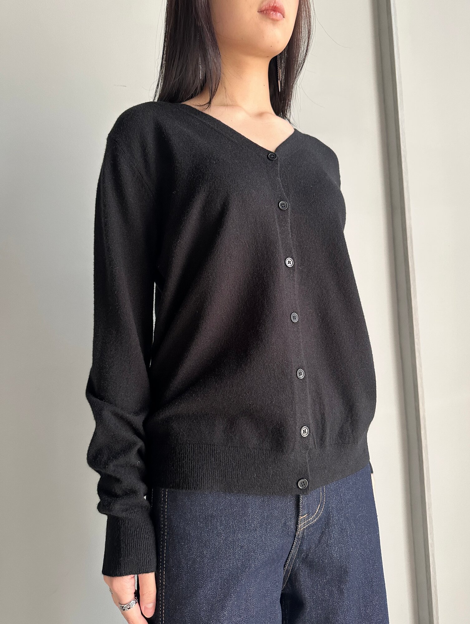 Кардиган INK Серый, черный, бежевый, размер Std, черный — фото 1