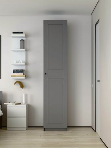 Изображение товара Шкаф Макс, 1 дверь, 50х61х233 см, серый, ГУД лакк