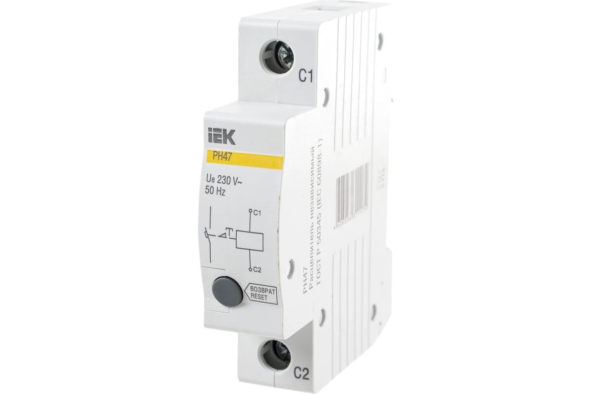 Независимый расцепитель РН47 на DIN-рейку IEK MVA01D-RN д/1-4 полюсных