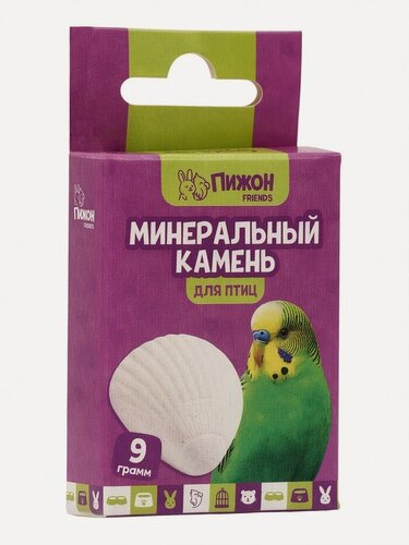 Изображение товара Минеральный камень «Пижон» для птиц, ракушка, 9 г