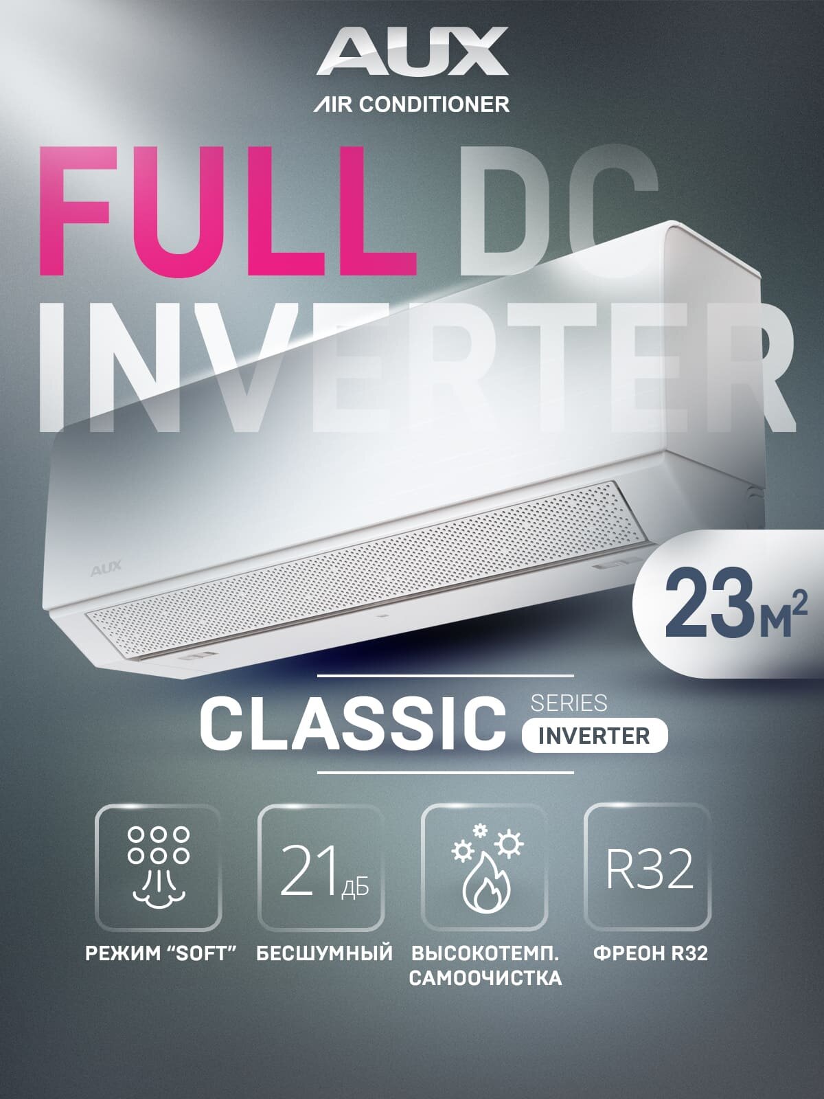 Сплит-система настенная AUX ASW-H07A4/BA-R2DI/AS-H07A4/BA-R2DI Classic inverter