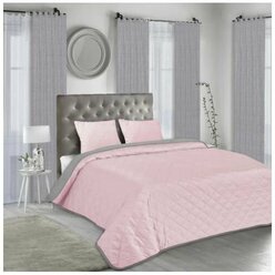 Покрывало двустороннее Melissa 200x220 см микрофибра стёганая цвет розово-серый