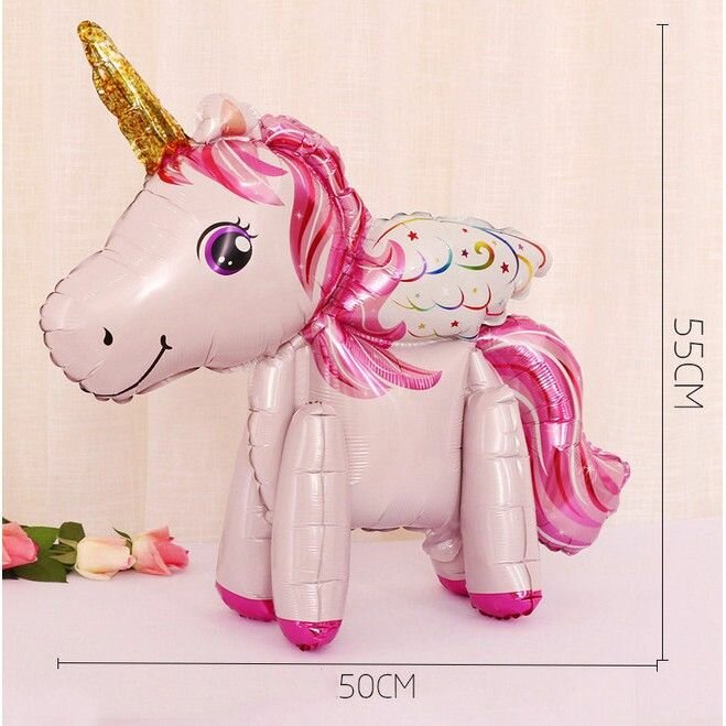Воздушный шар с единорогом для детей, ходячая фигурка, украшение для праздников