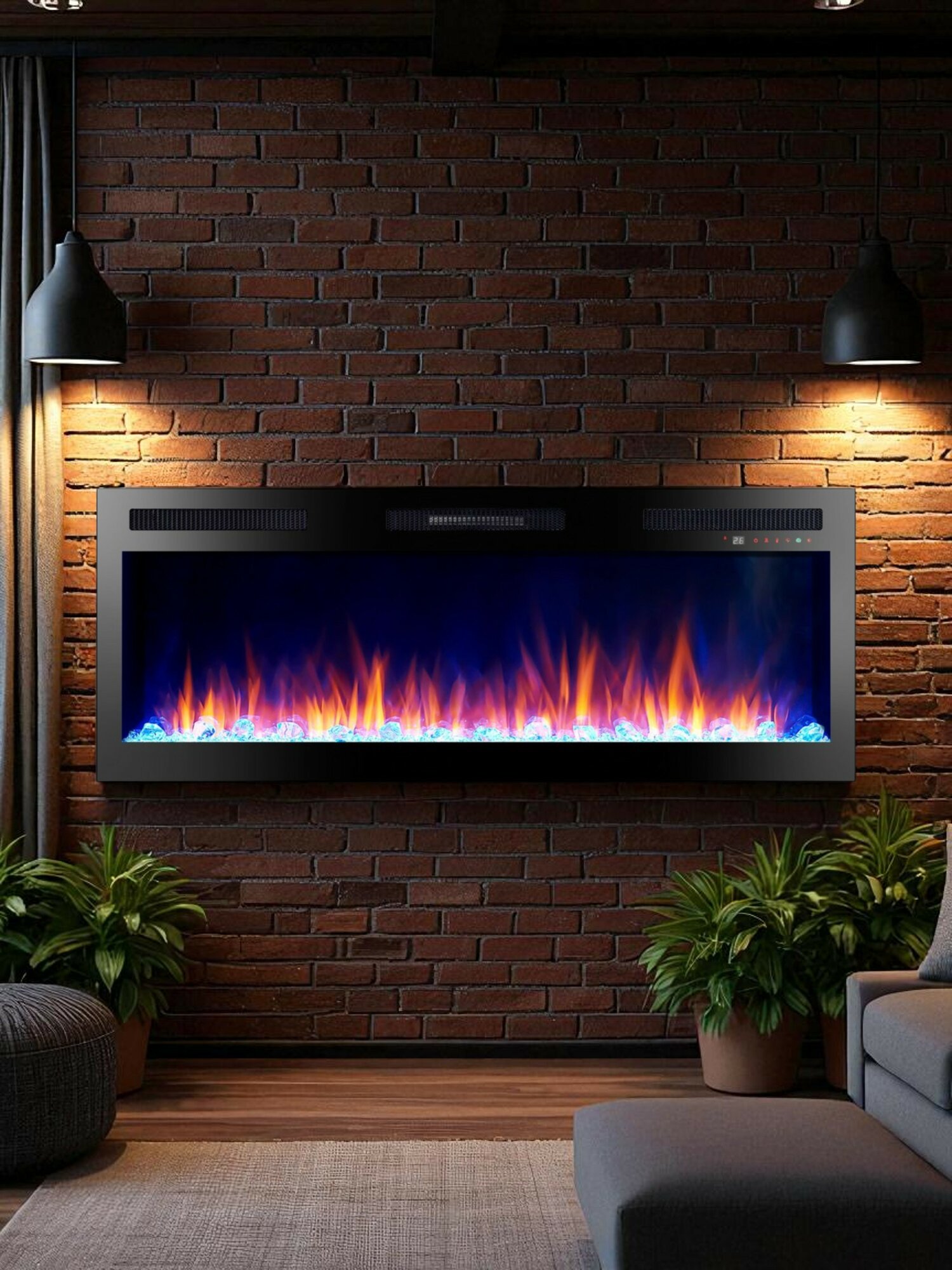 Электроочаг RealFlame Emerald 50 обогрев, звуковой эффект, пульт ду (электрический камин, электроочаг)