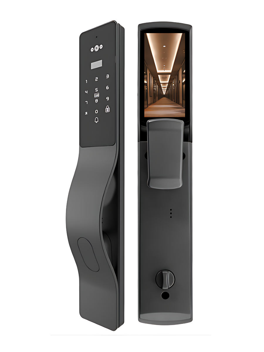 Умный дверной замок SAFEBURG SMART 1030 PREMIUM с камерой, электронный замок для входной двери, face id, с отпечатком