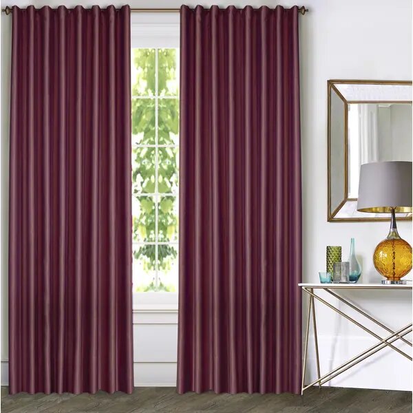 Штора на ленте Мэри 140x280 см цвет бордо