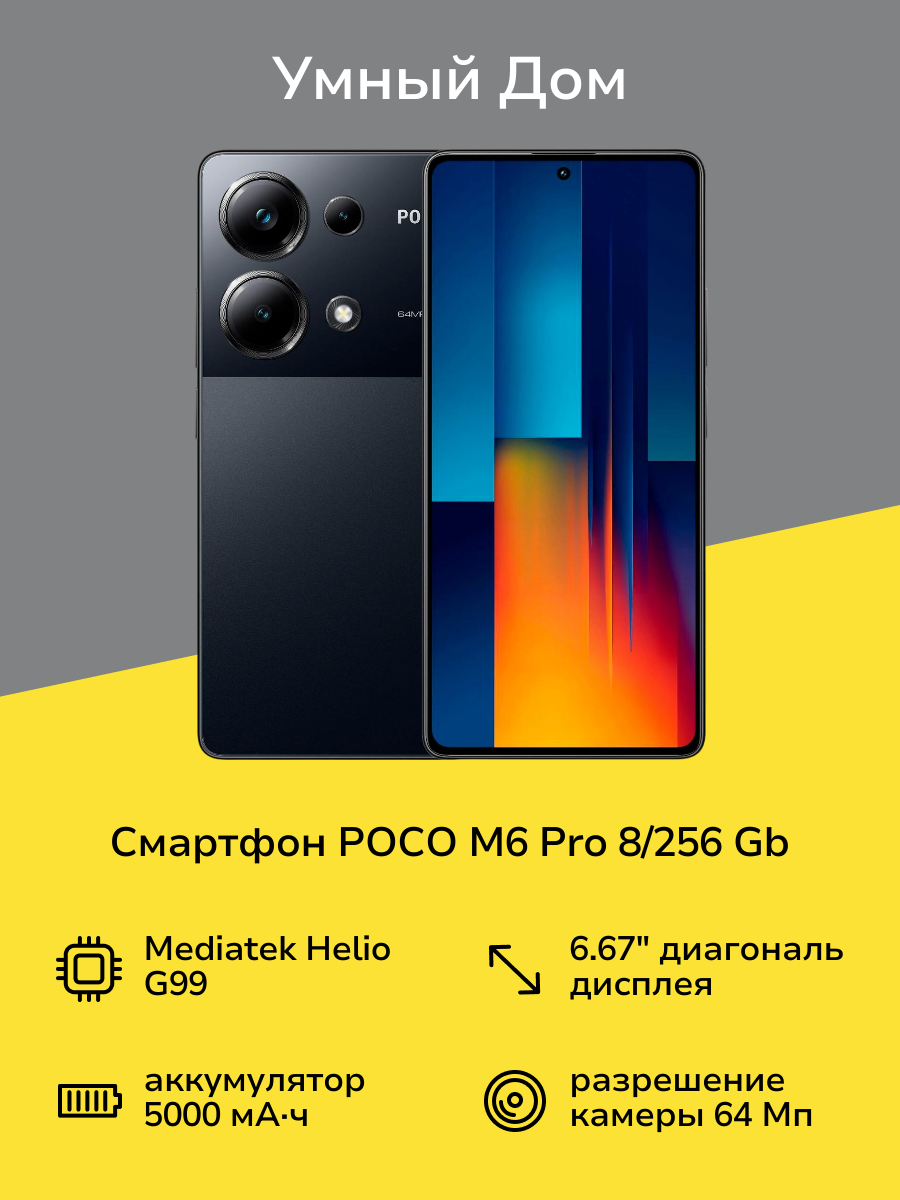 Смартфон POCO M6 Pro 8/256 Gb Black