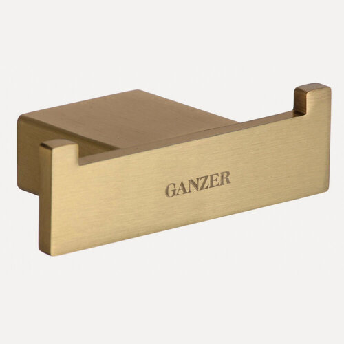Изображение товара Держатель для полотенеца Ganzer (Ганзер) GZ88152-S на 2 крючка, матовое золото