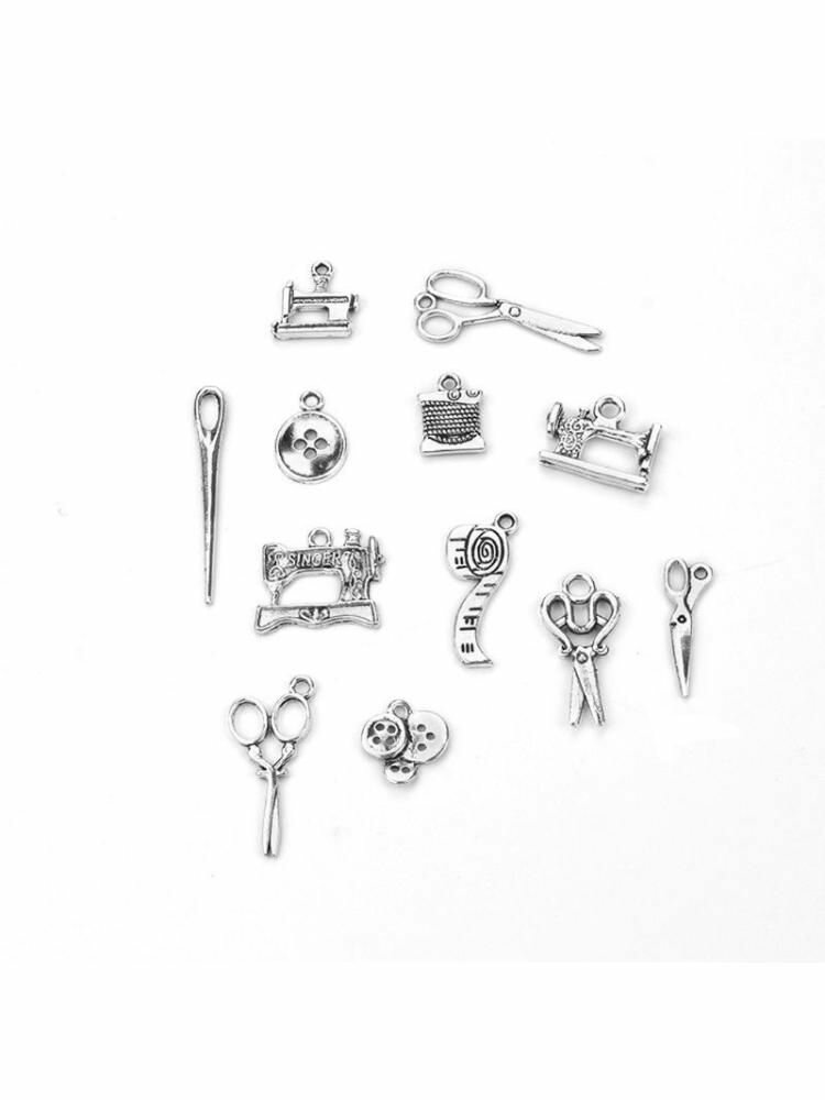 Винтажные серебряные антикварные ножницы подвески для швейной машины для рукоделия браслет аксессуары для изготовления ювелирных изделий и ремесел