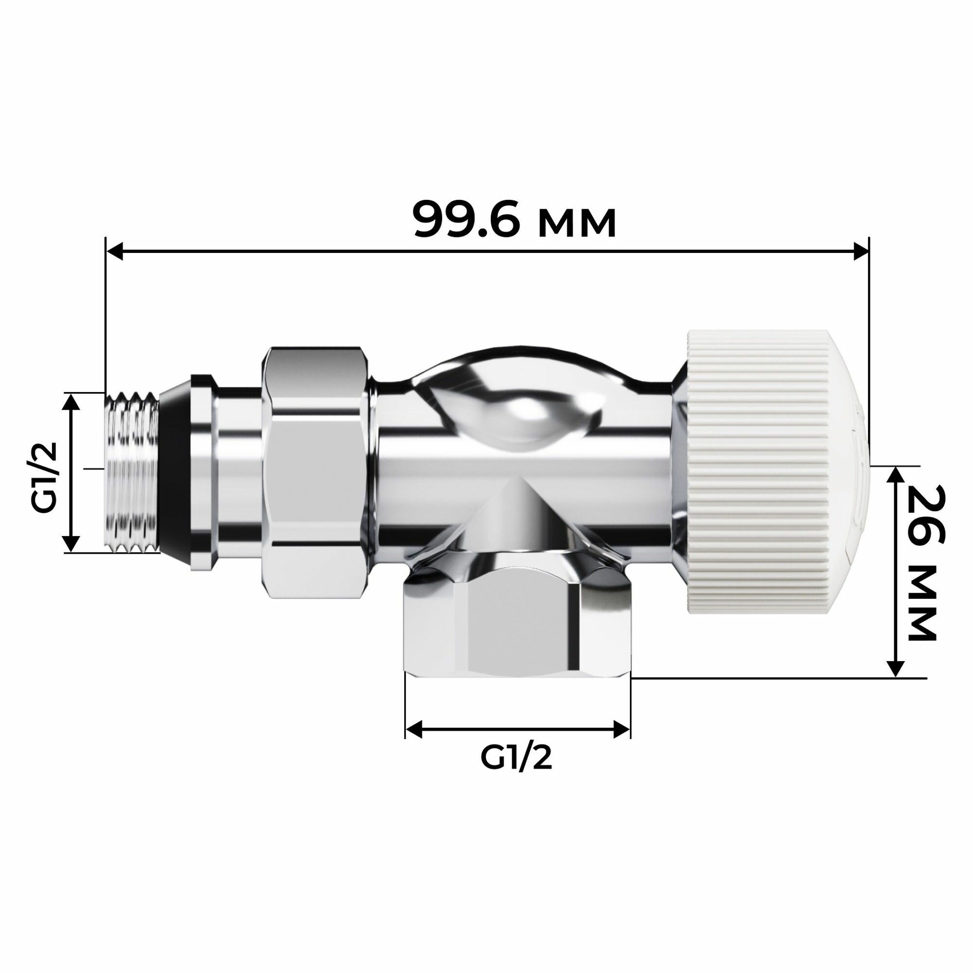 Набор термостатический осевой Royal Thermo Design 1/2"М30х1,5 (Хром) — фото 1