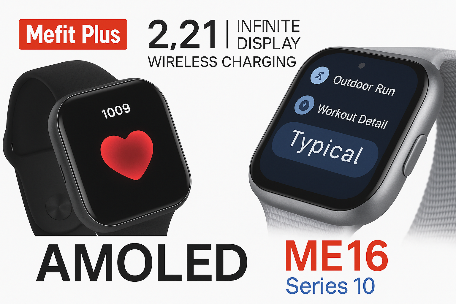 Умные часы Mefit Plus ME16, 2.21-дюймовым дисплей, Infinite, современный дизайн