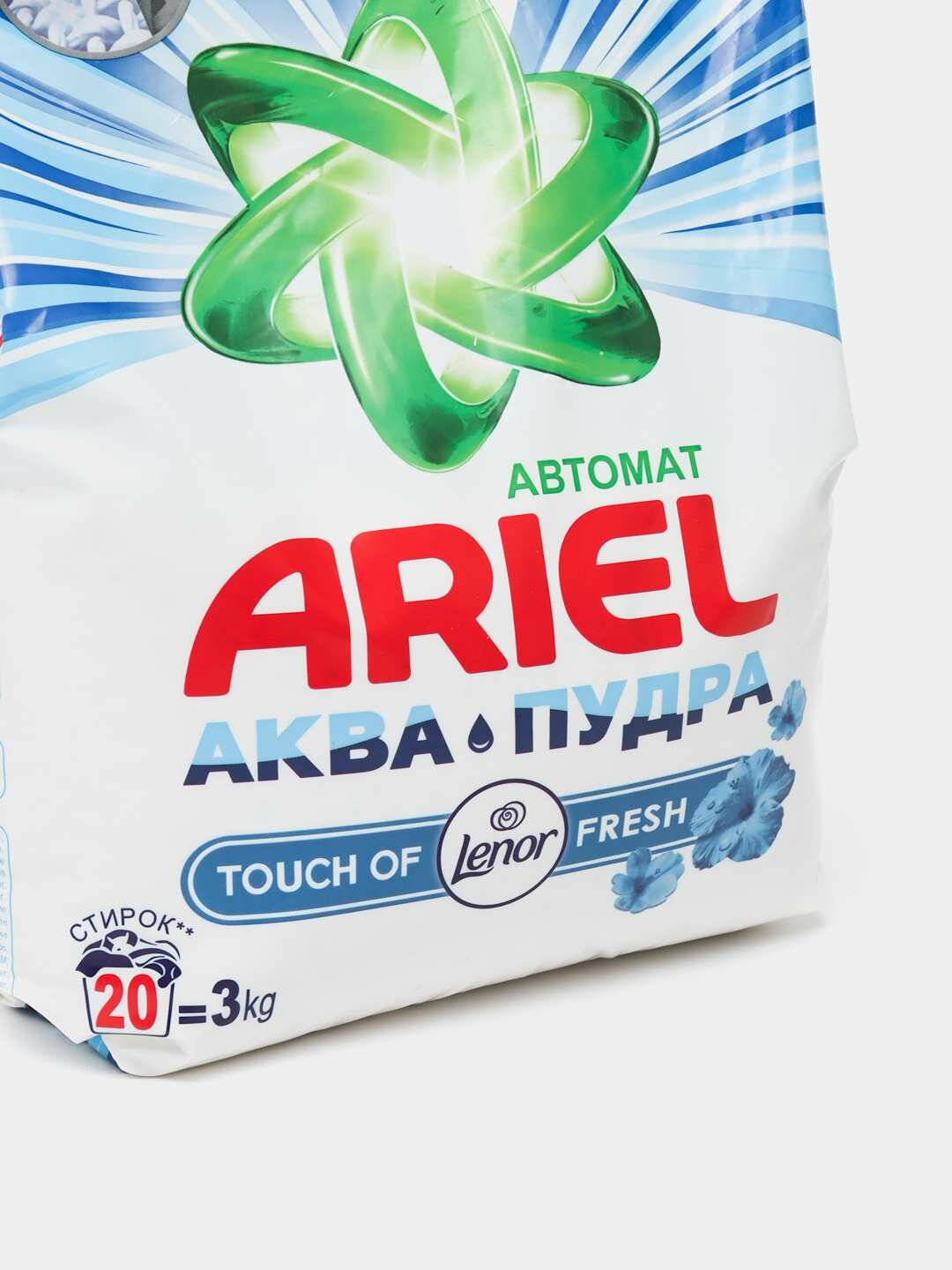 Стиральный порошок Ariel Lenor Аква Пудра, для цветных тканей, 3 кг, 20 стирок — фото 1