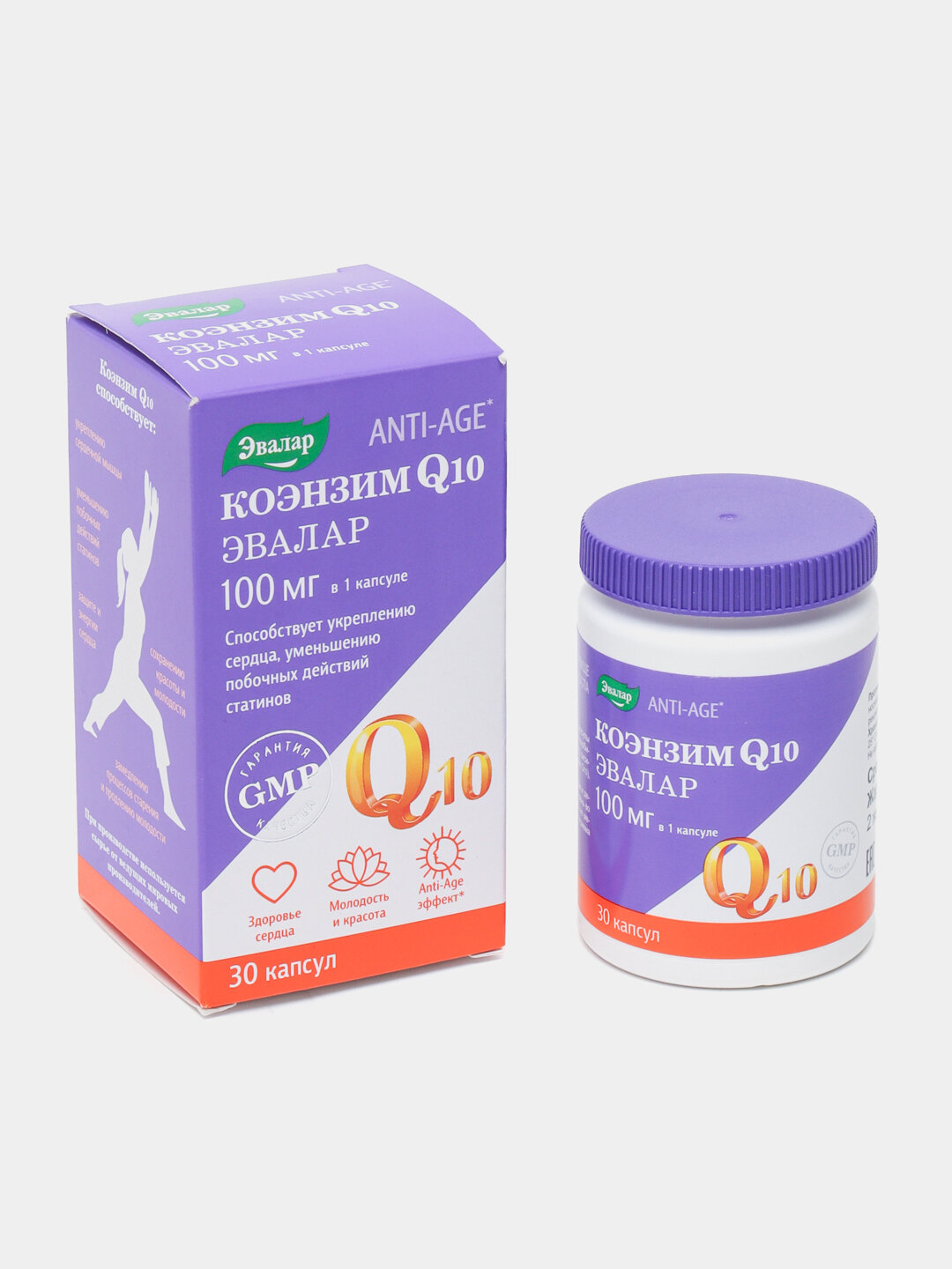 Коэнзим Q10, 100 мг, 30 капсул/ля защиты сердца, уменьшения побочных действий статинов и продления молодости