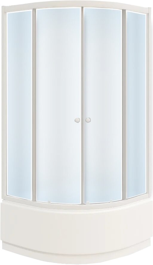 Душевой уголок Parly ZF90 с поддоном  стеклянный  90x90  с высоким поддоном  с матовым стеклом  раздвижной белый