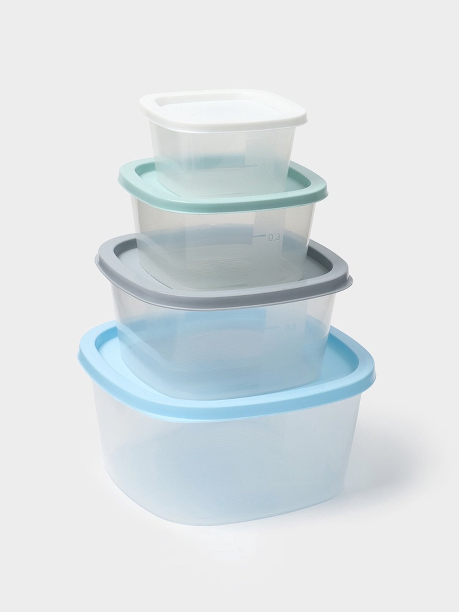 Набор пищевых контейнеров «BioFresh» 4 шт: 023 л 05 л 09 л 155 л цвет микс