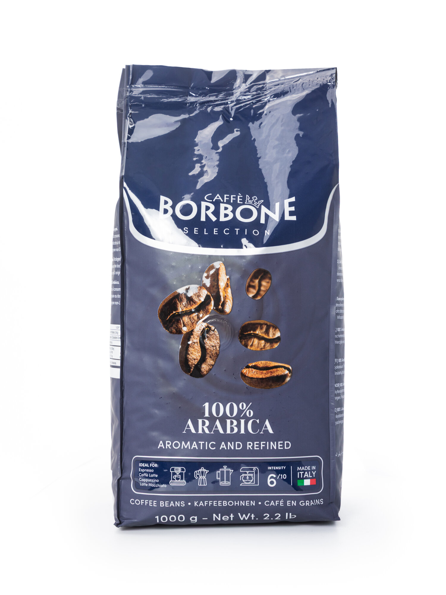 Кофе Caffe Borbone, 100%, арабика, средняя обжарка, без кофеина, 1 кг