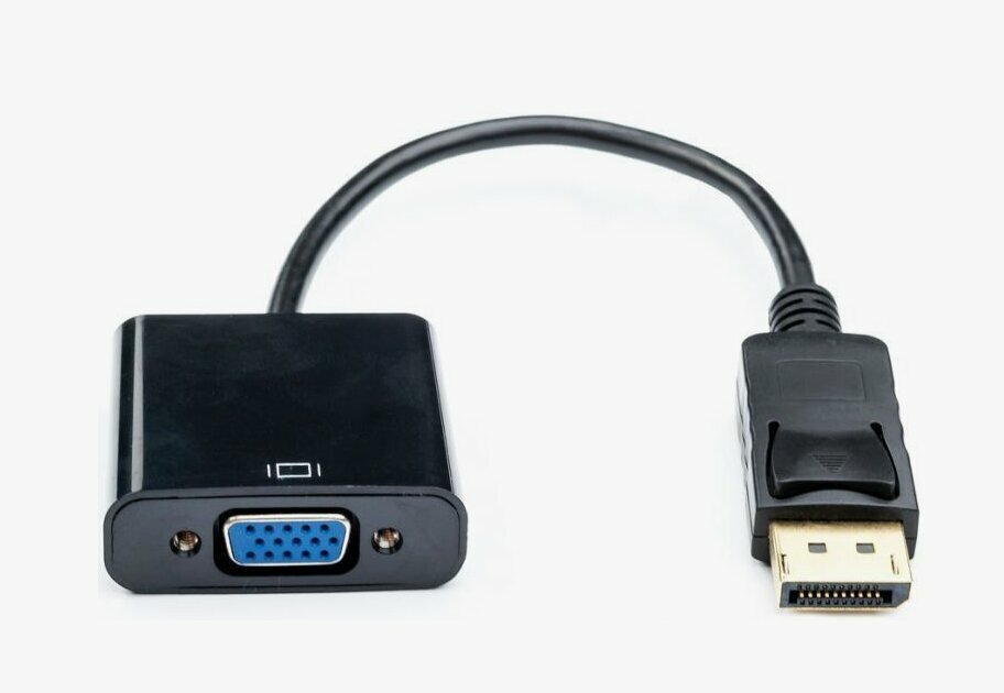 Адаптер VGA to Dysplay Port, 15 см, с кабелем, в пластиковом пакете