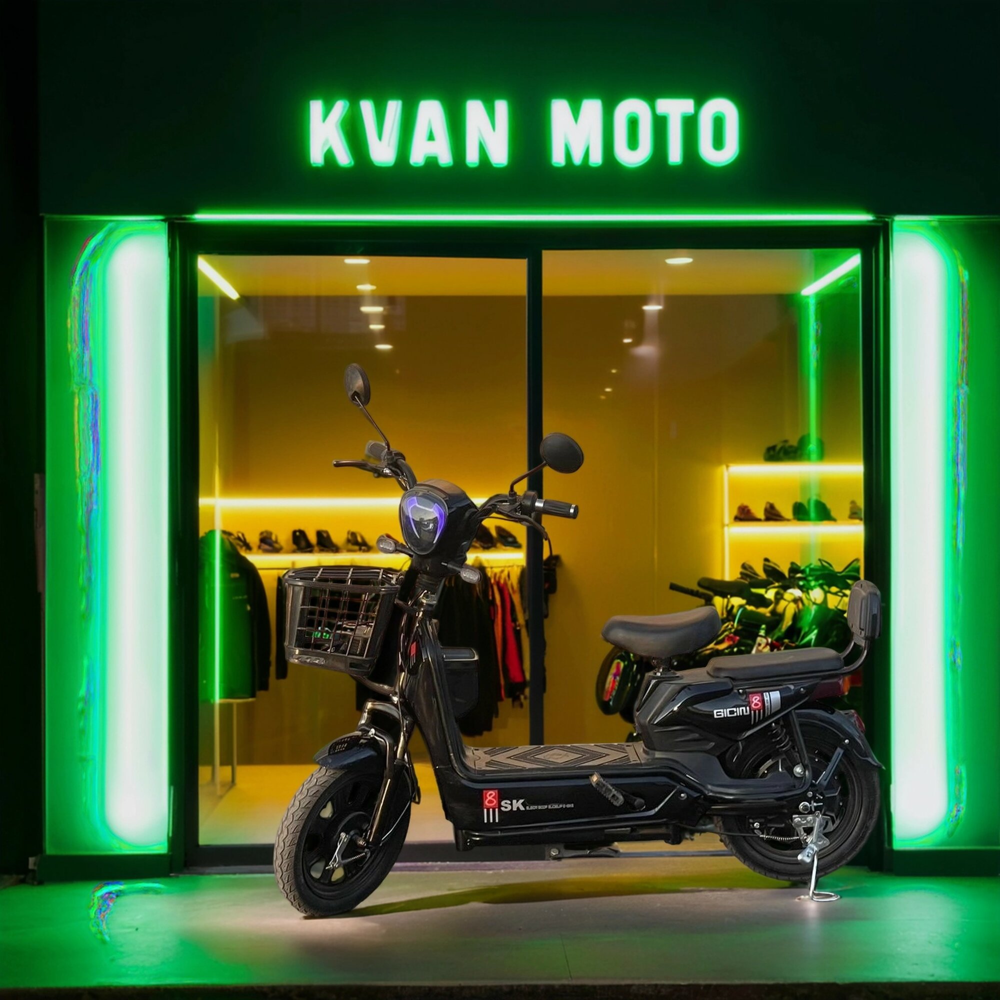 Электроскутер (Электровелосипед) Мопед SK 8 PRO+ новинка 2025 800 ват запас хода 30км колеса 16 дюймов цвет черный