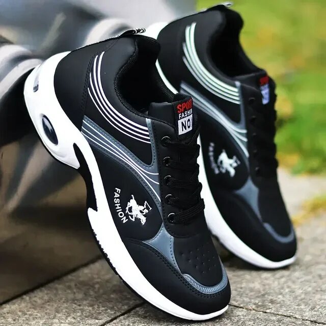 Модные мужские кроссовки с воздушной подушкой большие размеры 38-47 спортивная обувь дышащая для занятий спортом на открытом воздухе кожаная нескользящая мужская спортивная обувь