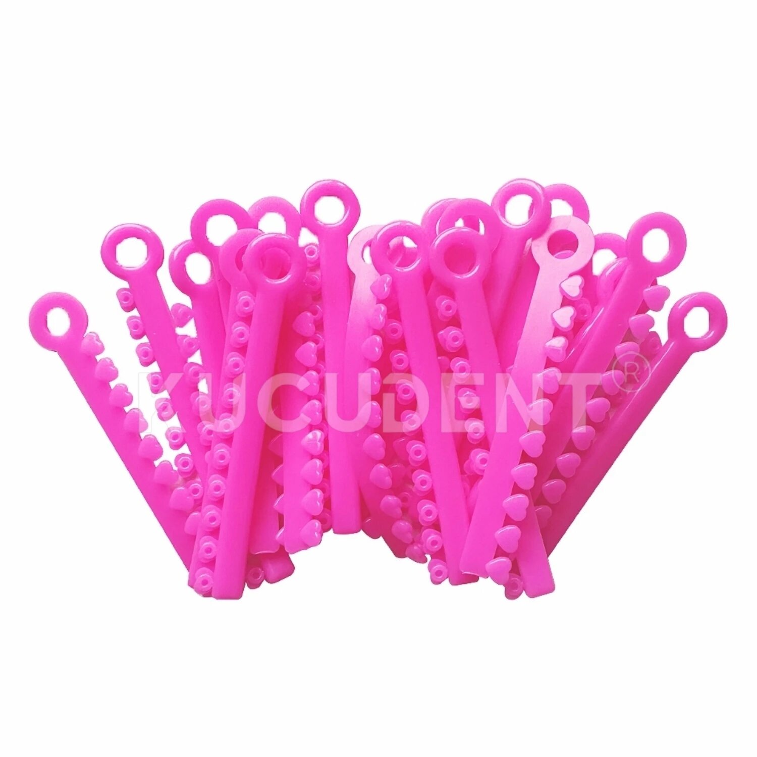 Ортодонтические лигатуры KUCUDENT Pink Heart, 200 шт.