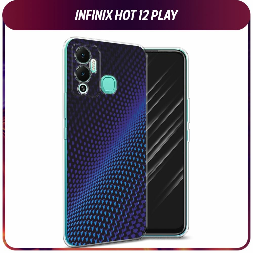 Чехол на Infinix Hot 12 Play / Инфиникс Хот 12 Плей с принтом "Синий карбон"