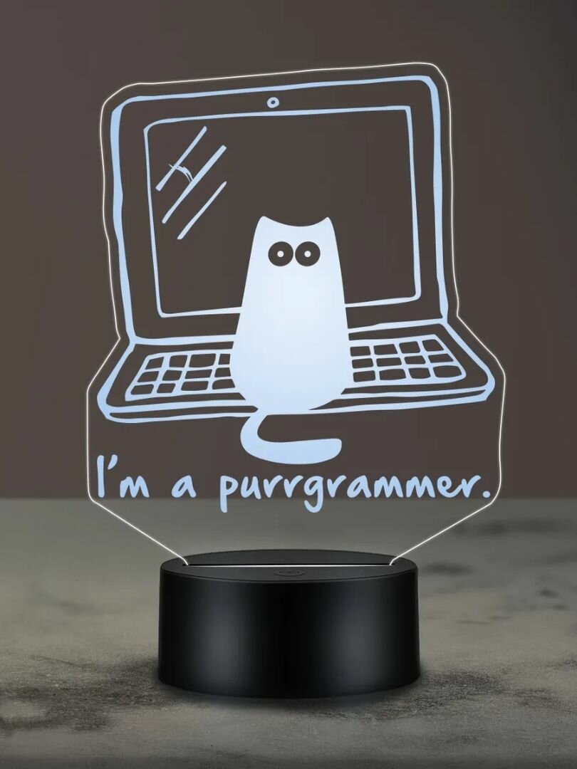Ночник Программист, ночная лампа, 3Д светильник, подарок айтишнику
