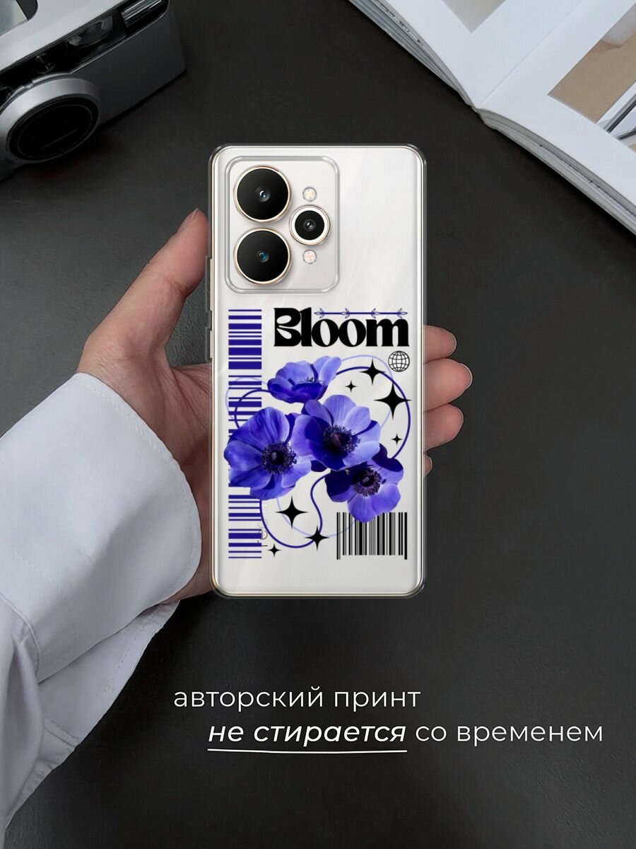 Чехол на Realme 15 / Реалми 15 с принтом "Завораживающие анемоны", прозрачный — фото 1