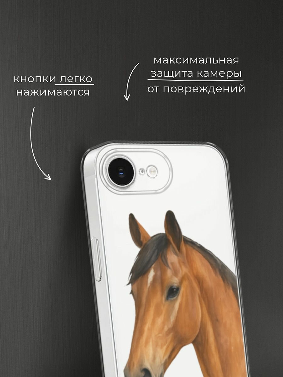 Чехол на Apple iPhone 16e / Айфон 16е с принтом "Спирит", прозрачный — фото 1