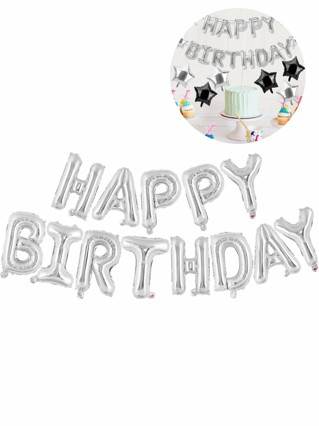 Шарики буквы "Happy Birthday" для дня рождения, надпись на стену