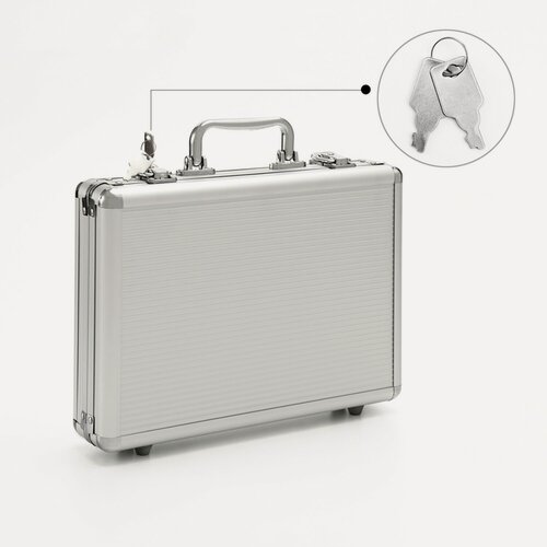 Изображение товара Металлический кейс для покера, размер 30 х 21 х 6.5 см, серебристый