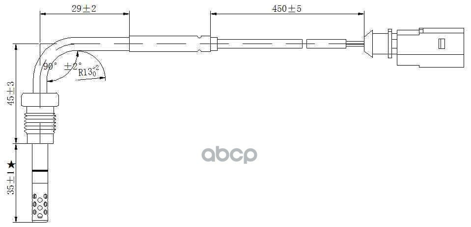 Датчик температуры выхлопных газов AUDI A3 (2004-2013) AUDI A4 (2004-2008) VW GOLF V (2003-2009) VW MAGTECHNIC арт. mag0030og
