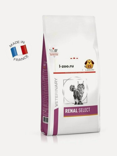 Изображение товара Renal Select Feline (2 кг). Корм сухой полнорационный диетический для взрослых кошек с пониженным аппетитом для поддержания функции почек при острой или хронической почечной недостаточности.