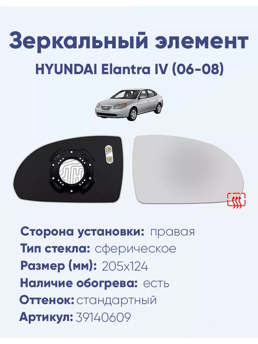 Зеркало HYUNDAI Elantra IV (06-08) 39140609
