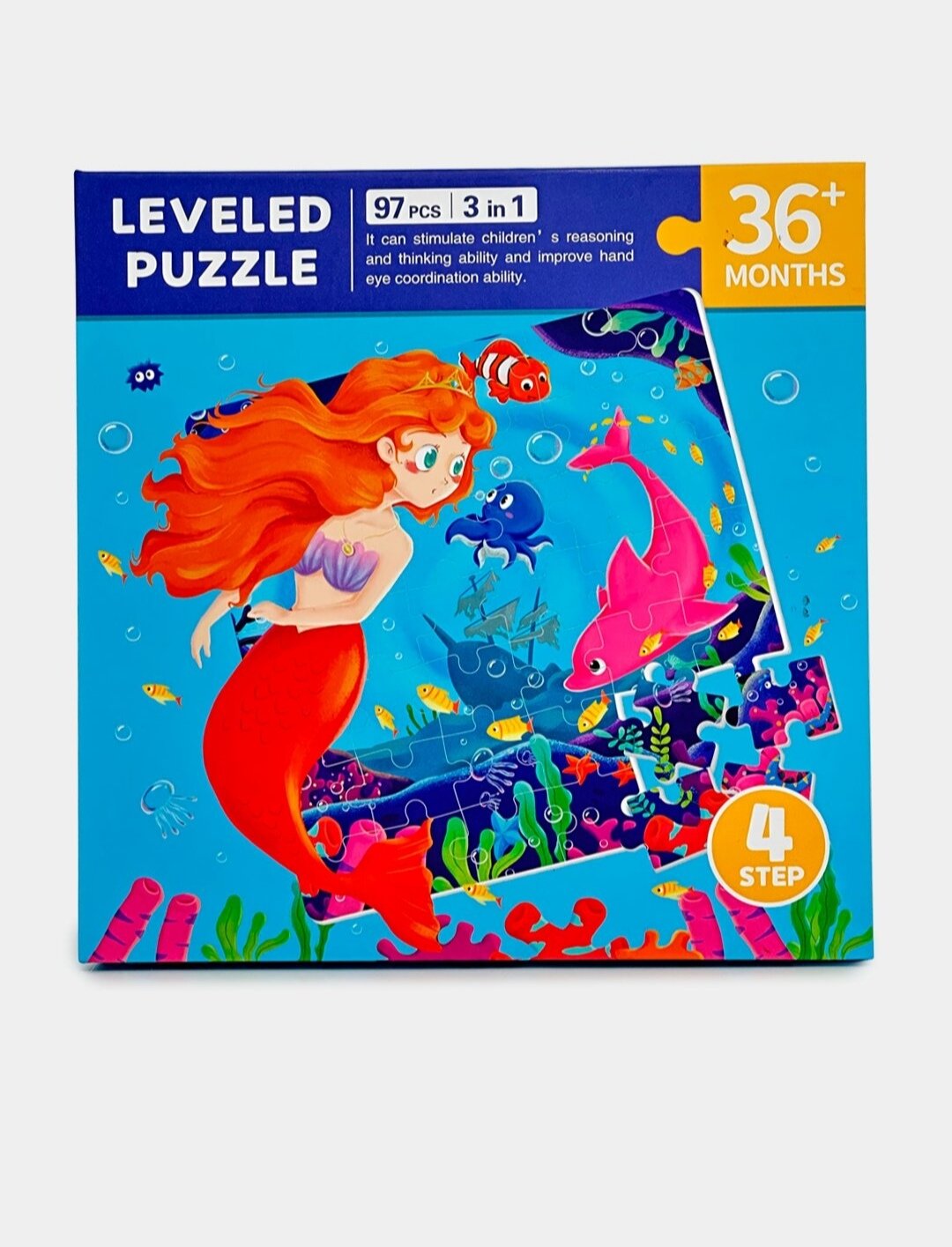 Магнитный пазл-головоломка "3 в 1" для малышей, пазл-книга из дерево, 18х18 см