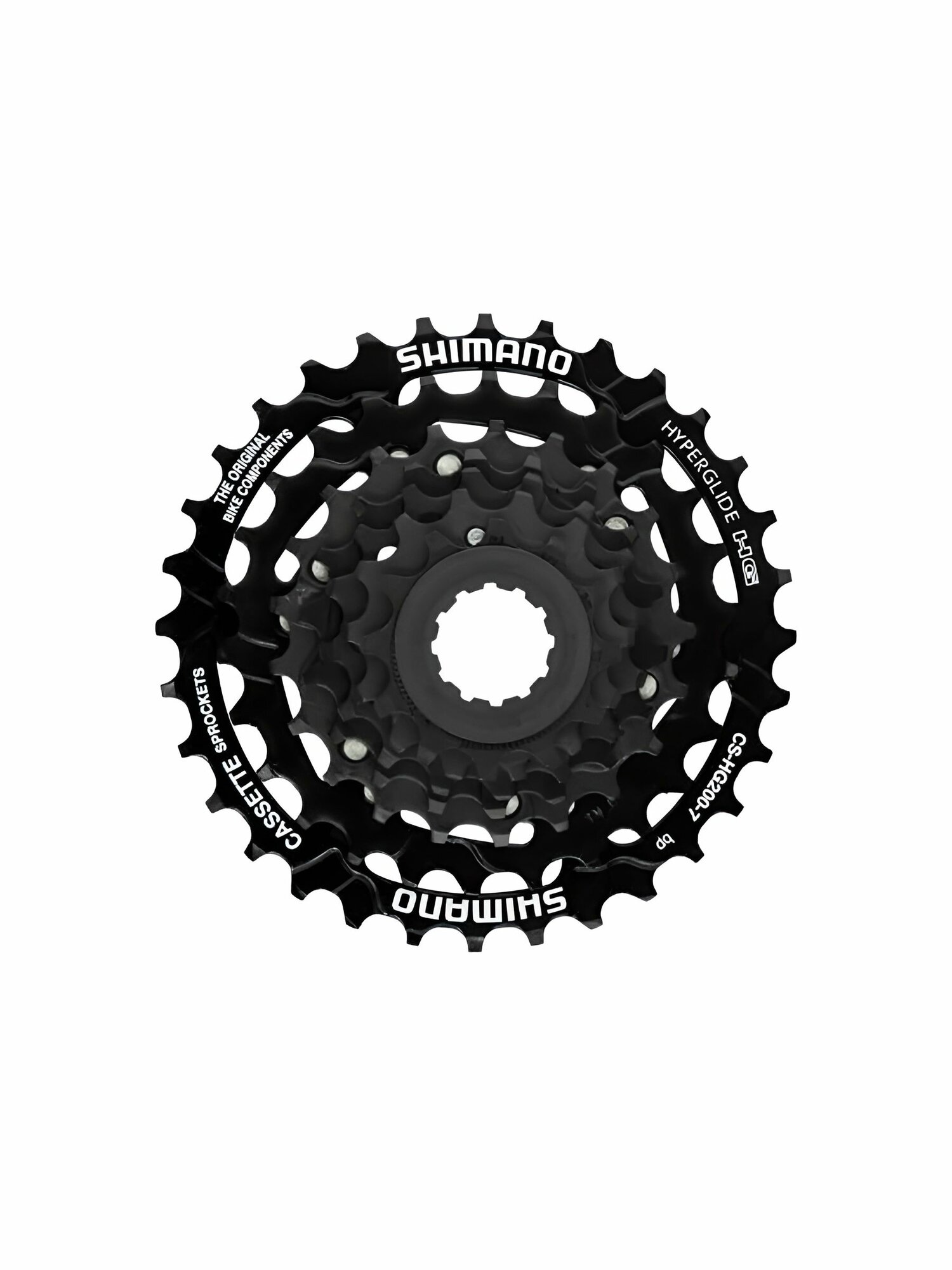 Кассета для велосипеда 7 скоростей Shimano 12-32 зубьев CS-HG200-7 черная без упаковки