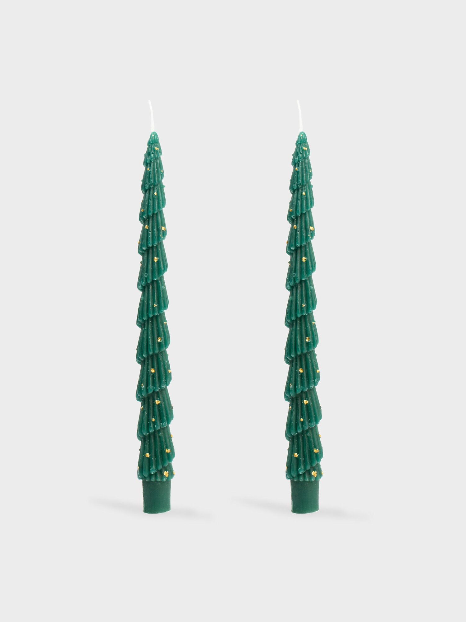 Свеча декоративная Kuchenland 25 см 2 шт тонкая зеленая Ель Fir candle