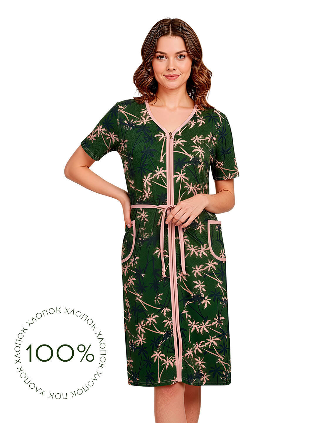 Халат , размер 54, зеленый — фото 1