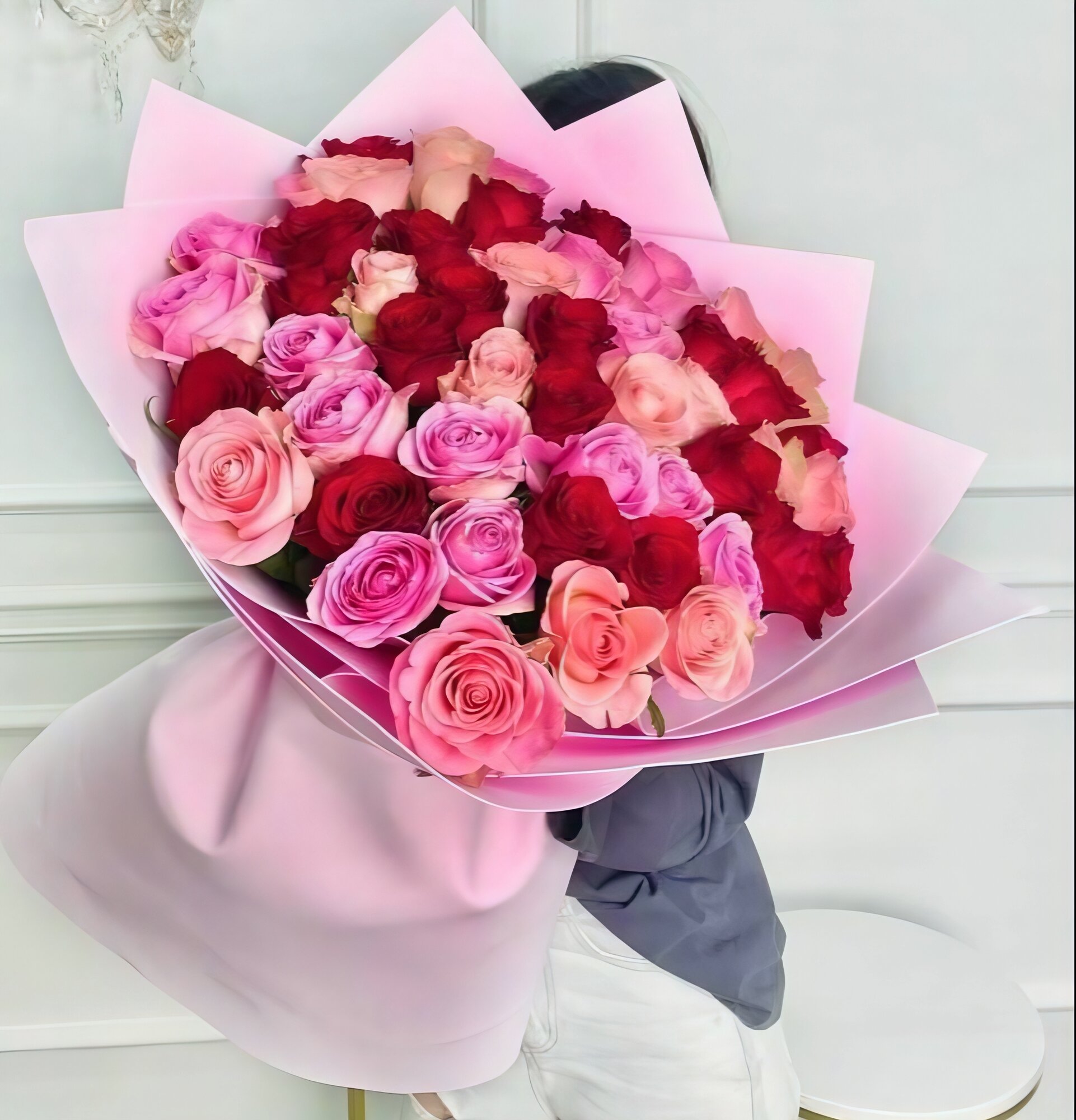 Букет из роз 41 шт красивый букет цветов шикарный премиум цветы премиум букет