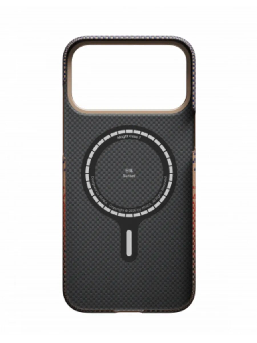 Ультра тонкий чехол PITAKA (PitaTap) для iPhone 17 Pro Max, (Sunset) Коричневый — фото 1