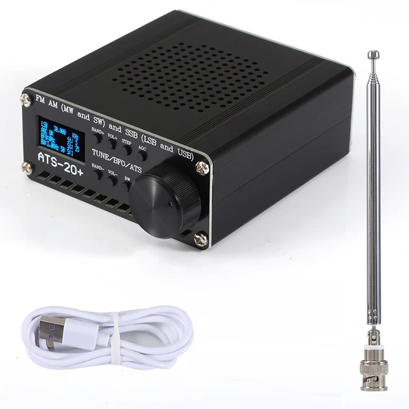 ATS-20+ SI4735 Полнодиапазонный радиоприемник Частотная модуляция AM (MW и SW) SSB (LSB и USB) Охватывает коммерческие любительские радиодиапазоны