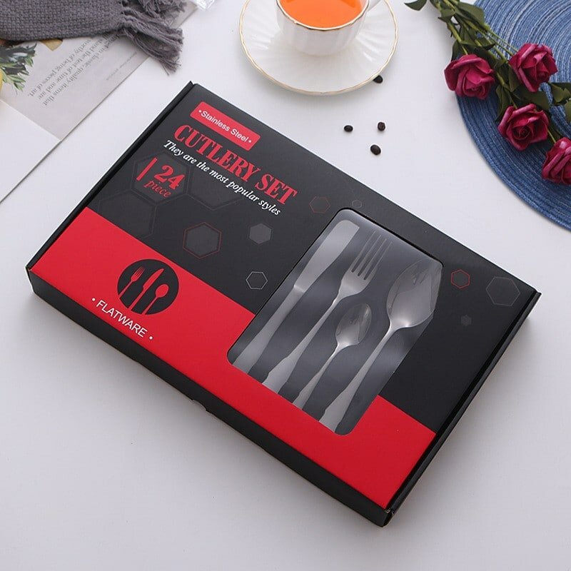 Набор столовых приборов по 6 предметов: ложки, вилки, чайные ложки и ножи