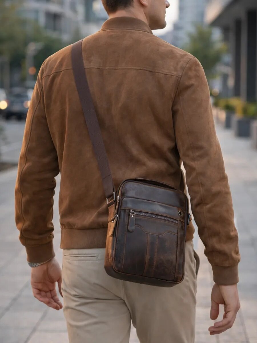 Сумка барсетка FAUSTINI, фактура гладкая, темно-коричневый — фото 1