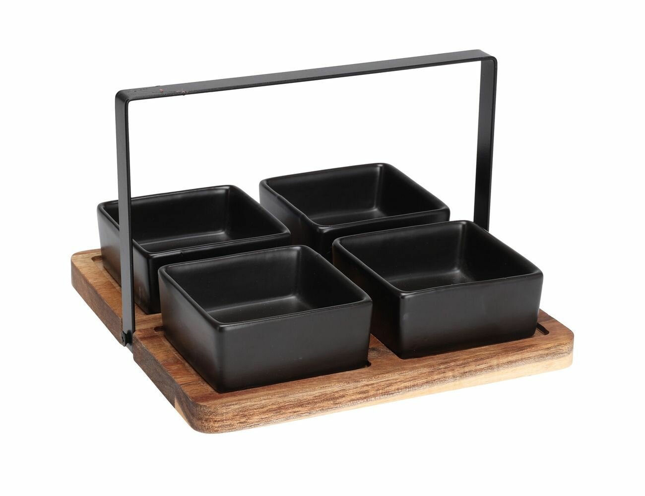 Сервировочный набор катр нуар, керамика, древесина акации, металл, 21х8 см, 5 предметов, Koopman International 278000520