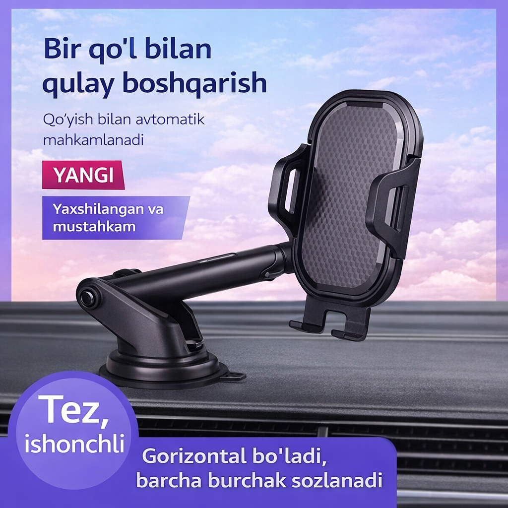Держатель для телефон в авто, 360 градусов поворот, универсальный, холдер, подставка, автоаксессуар, автодержатель