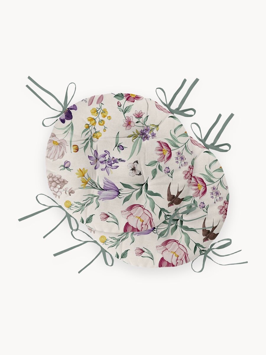 Подушка на стул с завязками круглая (2 шт.) "Mia Cara" Аделина