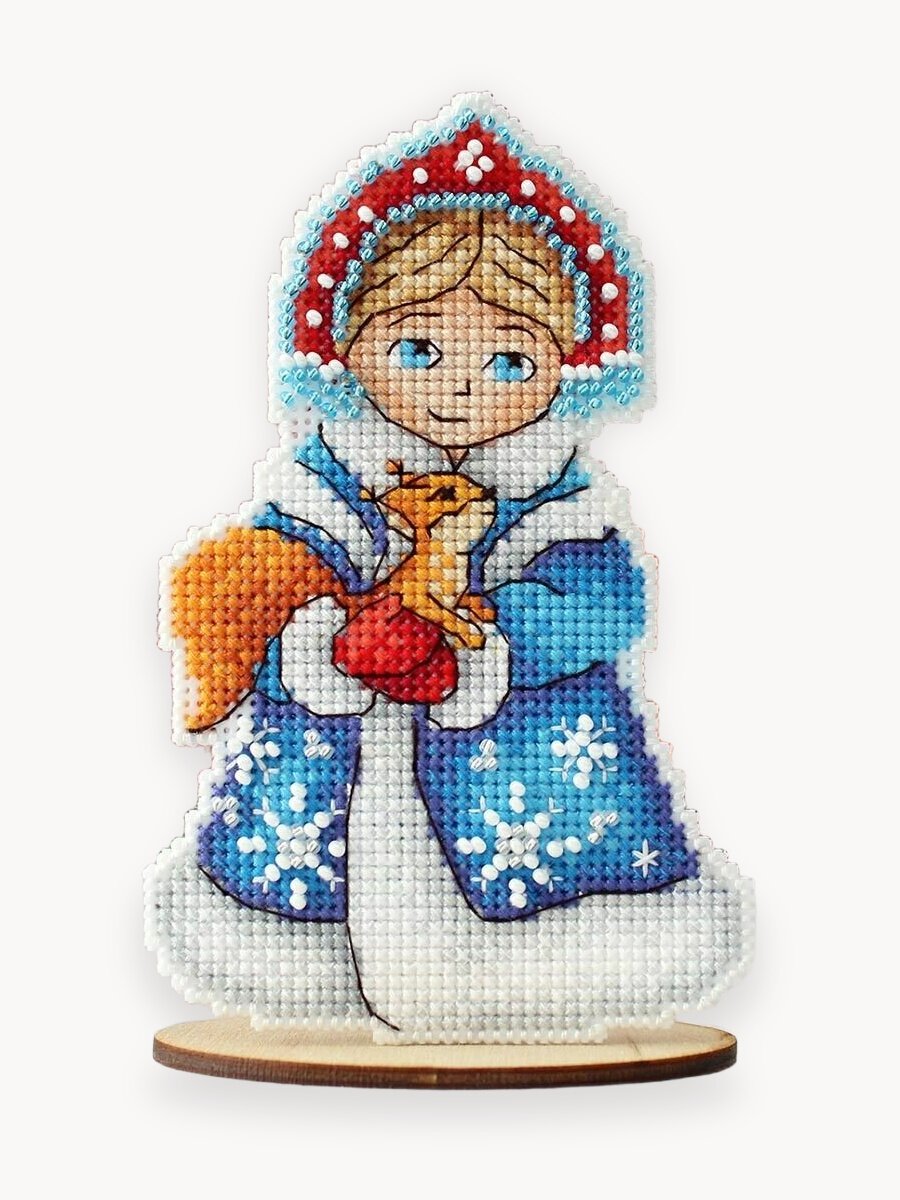 Набор для вышивания на пластиковой канве 'Снегурочка', размер 13 х 8 см, МП Студия