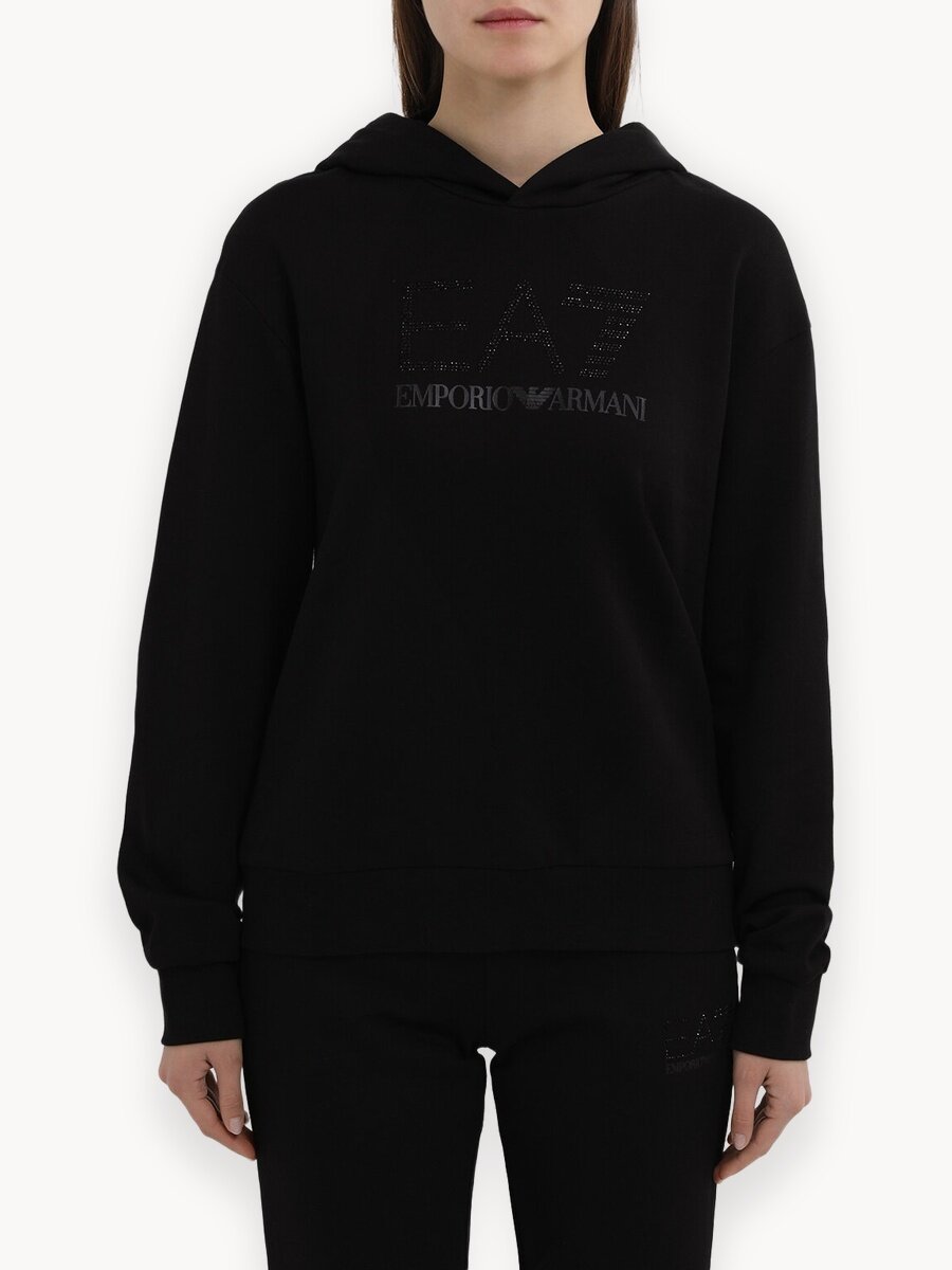 Свитшот спортивный EA7 EMPORIO ARMANI, размер XXS, , черный