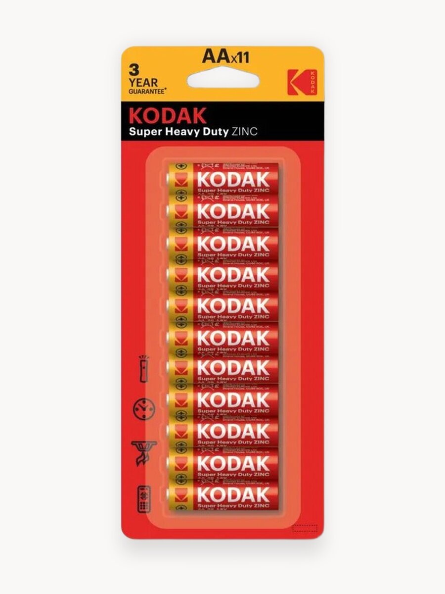 Элемент питания Kodak R6-11BL Super Heavy Duty Zinc АА / батарейки пальчиковые AA 11 шт. R6