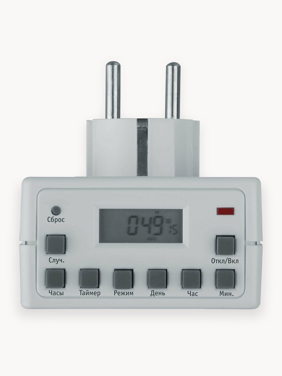 Розеточный таймер Navigator 61 556 NTR-E-S02-WH, недельный с жк-диспеем