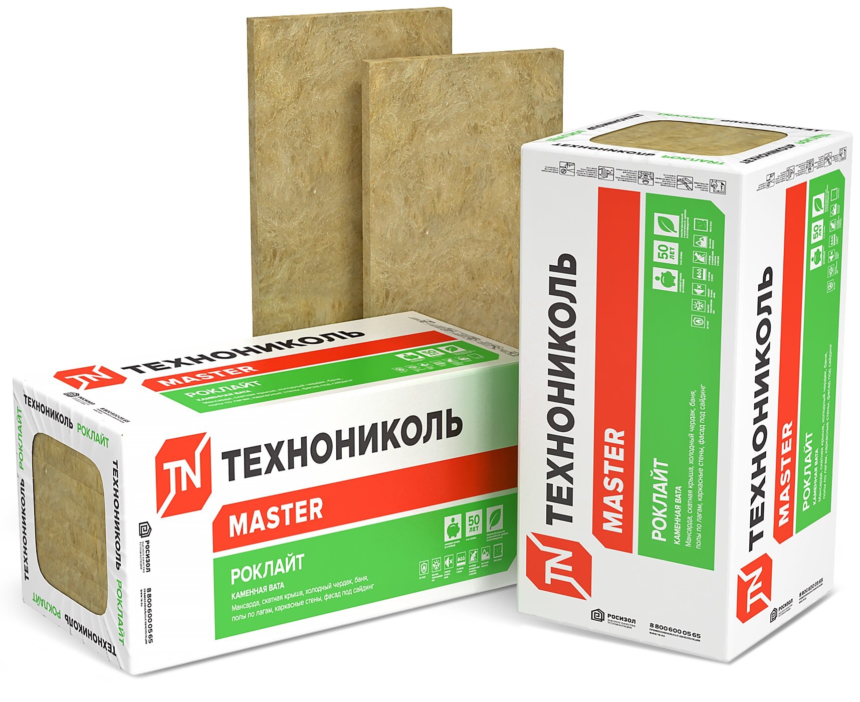 Утеплитель базальтовый технониколь Роклайт-35 50x600x1200 мм 5,76 м2 0,288 м3 8 шт 1 упак